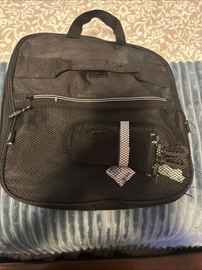 Black Hanging Travel Toiletry Duffel Bag with Mesh Organizer